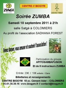 Soirée zumba, zumbathon colomiers 31 sadhana forest