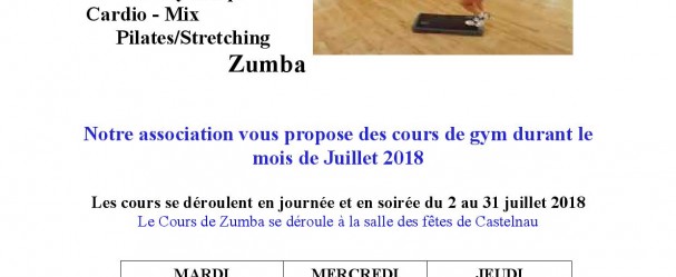 Affiche gym juillet 18 Affiche gym juillet 18